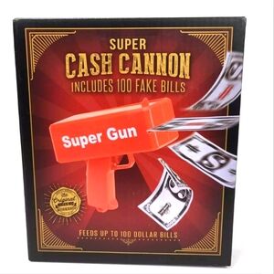 Super Cash Cannon with 100 Fake Bills Super Gun, New in Box